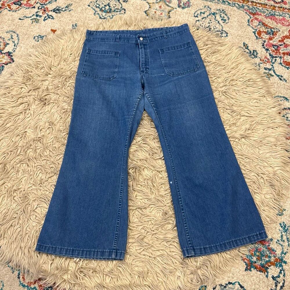Vintage Seafarer Denim Jeans – Men’s Wide Leg Bell Bottoms